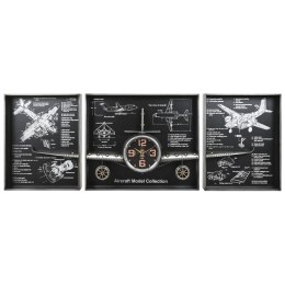 Zegar Ścienny Home ESPRIT Złoty Srebrzysty Metal Samolot Vintage 175 x 21 x 64 cm