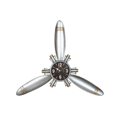 Zegar Ścienny Home ESPRIT Złoty Srebrzysty Metal Śmigła Vintage 121 x 7 x 106 cm