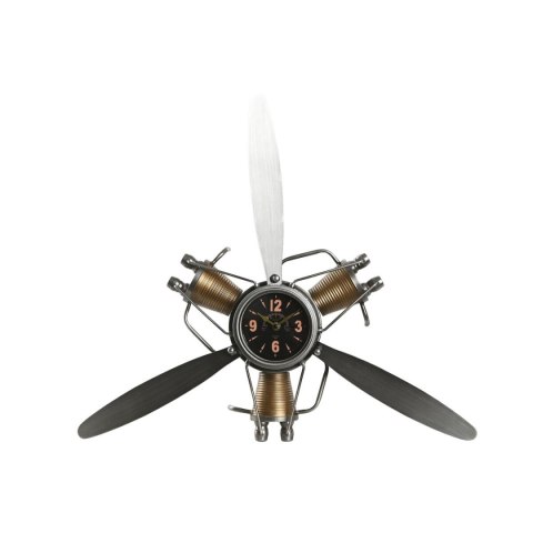 Zegar Ścienny Home ESPRIT Złoty Srebrzysty Metal Śmigła Vintage 63 x 12 x 55 cm