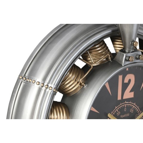 Zegar Ścienny Home ESPRIT Złoty Srebrzysty PVC Metal Śmigła Vintage 133 x 24 x 120 cm