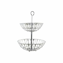 Miska na Owoce DKD Home Decor Srebrzysty Metal Plastikowy 28 x 28 x 40 cm