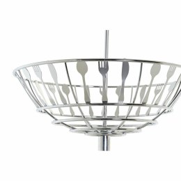 Miska na Owoce DKD Home Decor Srebrzysty Metal Plastikowy 28 x 28 x 40 cm
