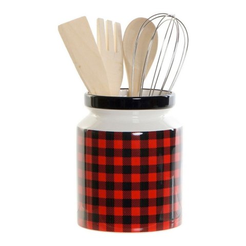 Pojemnik na przybory kuchenne DKD Home Decor Stal nierdzewna Sosna Dolomite 11,5 x 11,5 x 26 cm 1 L
