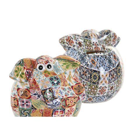 Skarbonka Home ESPRIT Żywica Słoń 11,5 X 11 X 11 CM (2 Sztuk)