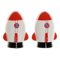 Solniczka z pokrywką DKD Home Decor Biały Czerwony Dolomite 6,5 x 7 x 9 cm (2 pcs)