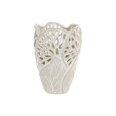 Wazon Home ESPRIT Biały Ceramika Liść roślin 18 x 18 x 25 cm