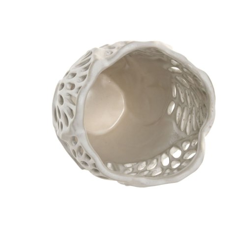 Wazon Home ESPRIT Biały Ceramika Liść roślin 18 x 18 x 25 cm