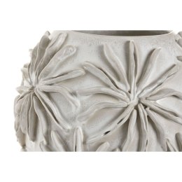 Wazon Home ESPRIT Biały Ceramika Styl rzemieślniczy Liść roślin 22 x 22 x 25 cm