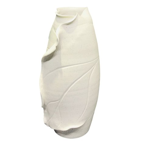 Wazon Home ESPRIT Biały Ceramika Styl rzemieślniczy Nowoczesny Liść roślin 21 x 21 x 40 cm