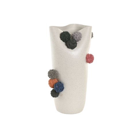 Wazon Home ESPRIT Biały Wielokolorowy Ceramika 25 x 25 x 42 cm