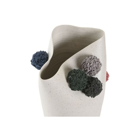Wazon Home ESPRIT Biały Wielokolorowy Ceramika 25 x 25 x 42 cm
