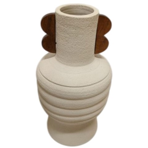 Wazon Home ESPRIT Brązowy Beżowy Terakota Drewno mango 28 x 28 x 33 cm