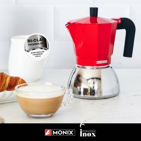 Włoska Kafeterka Monix INOX RED 6T Czerwony 6 Kubki