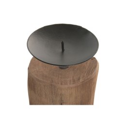 Zestaw świeczników Home ESPRIT Brązowy Czarny Naturalny Żelazo drewno tekowe 8 x 8 x 30 cm (3 Sztuk)