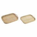 Zestaw tacek DKD Home Decor Brązowy Rattan (51.5 x 36 x 7.5 cm) (44.5 x 31.5 x 6 cm) (2 pcs)