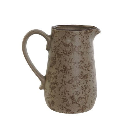 Dzbanek Home ESPRIT Brązowy Kolor Zielony Kamionka Liść roślin Shabby Chic