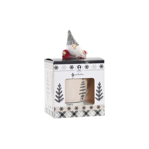 Kubek DKD Home Decor Różowy Czarny Porcelana Bone China (360 ml) (2 Sztuk)