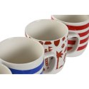 Kubek Home ESPRIT Niebieski Czerwony Porcelana Boho 380 ml (4 Sztuk)