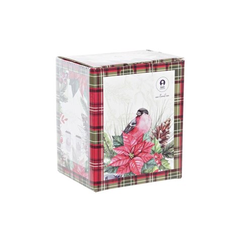 Kubek do naparów DKD Home Decor Vták Szkło Porcelana Czerwony (300 ml) (2 Sztuk)