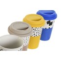 Kubek z pokrywką DKD Home Decor Wielokolorowy zwierzęta Miejska 400 ml (4 Sztuk)