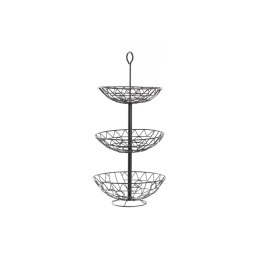 Miska na Owoce DKD Home Decor Czarny Metal Geometryczny 28 x 28 x 58 cm