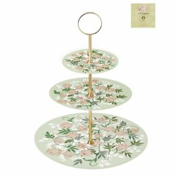 Miska na Owoce DKD Home Decor Kolor Zielony Beżowy Metal Porcelana Tradycyjny 27 x 27 x 34 cm