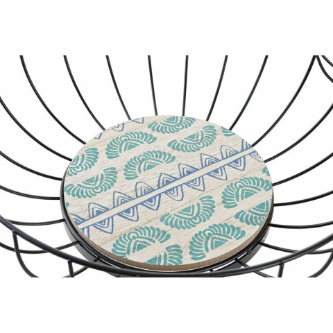 Miska na Owoce DKD Home Decor Niebieski Turkusowy Metal Drewno MDF 28 x 28 x 11 cm (2 Sztuk)