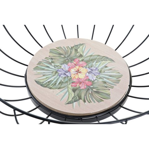 Miska na Owoce DKD Home Decor Wielokolorowy Metal Drewno MDF 28 x 28 x 11 cm (2 Sztuk)