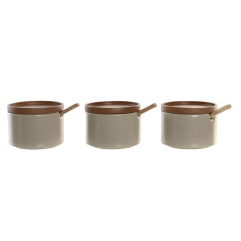 Pojemnik na Cukier DKD Home Decor Brązowy Beżowy Drewno kauczukowe 29 x 10 x 7 cm