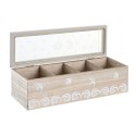 Pojemnik na Herbatę DKD Home Decor Szkło Niebieski Biały Drewno MDF (30 x 9 x 8 cm) (2 Sztuk)