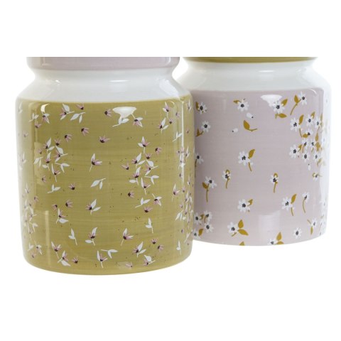 Pojemnik na przybory kuchenne DKD Home Decor Metal Dolomite Drewno MDF 12 x 12 x 25 cm (2 Sztuk)