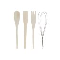 Pojemnik na przybory kuchenne DKD Home Decor Metal Dolomite Drewno MDF 12 x 12 x 25 cm (2 Sztuk)