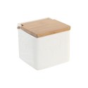 Solniczka z pokrywką DKD Home Decor 10,5 x 9 x 9 cm Naturalny Porcelana Biały