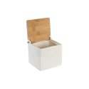 Solniczka z pokrywką DKD Home Decor 10,5 x 9 x 9 cm Naturalny Porcelana Biały