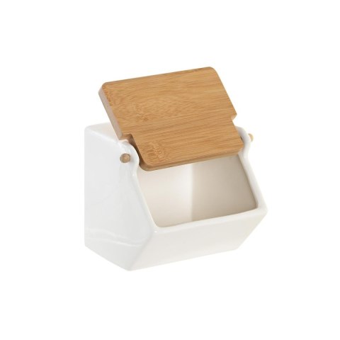 Solniczka z pokrywką DKD Home Decor 12,5 x 14 x 12 cm Naturalny Porcelana Biały