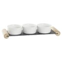 Tacka do przekąsek DKD Home Decor Biały Czarny Kamionka Deska 33 x 10 x 5,8 cm