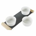 Tacka do przekąsek DKD Home Decor Biały Czarny Kamionka Deska 33 x 10 x 5,8 cm