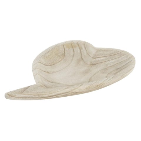 Tacka do przekąsek DKD Home Decor Jasnobrązowy Naturalny Serce Tropikalny 35 x 24 x 4 cm