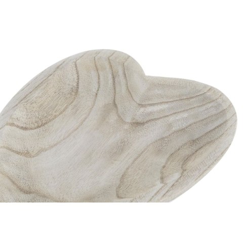 Tacka do przekąsek DKD Home Decor Jasnobrązowy Naturalny Serce Tropikalny 35 x 24 x 4 cm