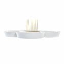 Tacka do przekąsek DKD Home Decor Niebieski Naturalny Bambus Kamionka Śródziemnomorski 25 x 25 x 10 cm