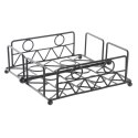 Uchwyt do serwetek DKD Home Decor Geometryczny Czarny Metal 18 x 18 x 7 cm