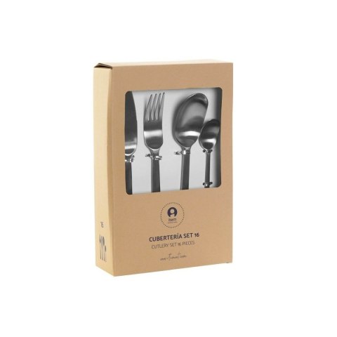 Zastawa stołowa DKD Home Decor Złoty Srebrzysty Stal nierdzewna 16 Części 6 x 2 x 22,8 cm