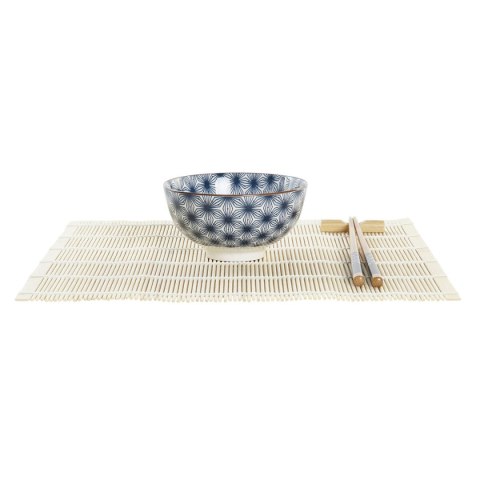 Zestaw do Sushi DKD Home Decor 14,5 x 14,5 x 31 cm Niebieski Kamionka Orientalny (16 Części)