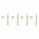 Zestaw do Sushi DKD Home Decor Bambus Kamionka Biały Naturalny Orientalny 27,3 x 20,3 x 2,5 cm (12 Sztuk)