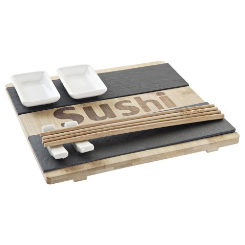 Zestaw do Sushi DKD Home Decor Czarny Naturalny Bambus Deska Orientalny 25 x 22 x 3 cm
