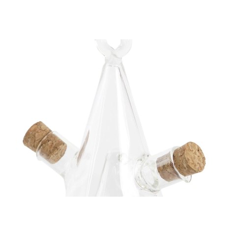 Zestaw do oliwy i octu DKD Home Decor 10,5 x 9 x 18 cm Przezroczysty Korek 300 ml Szkło borokrzemowe