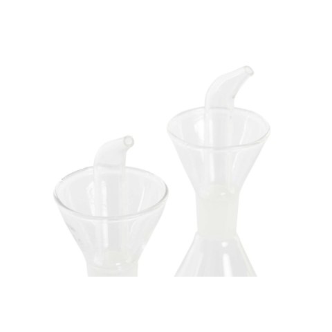 Zestaw do oliwy i octu DKD Home Decor 200 ml 19,5 x 10 x 23,5 cm Metal Przezroczysty 2 Sztuk Szkło borokrzemowe