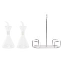 Zestaw do oliwy i octu DKD Home Decor 200 ml 19,5 x 10 x 23,5 cm Metal Przezroczysty 2 Sztuk Szkło borokrzemowe