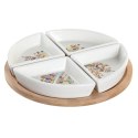 Zestaw do przystawek DKD Home Decor 21,5 x 21,5 x 1 cm Naturalny Czerwony Wielokolorowy Kamionka Cottage Domy