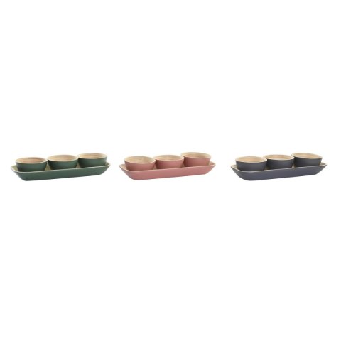 Zestaw do przystawek DKD Home Decor Bambus 32 x 12,7 x 3,5 cm (3 Sztuk)